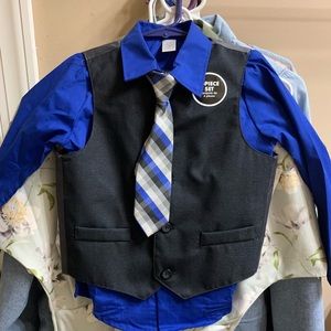 Boys dress shirt, vest and tie